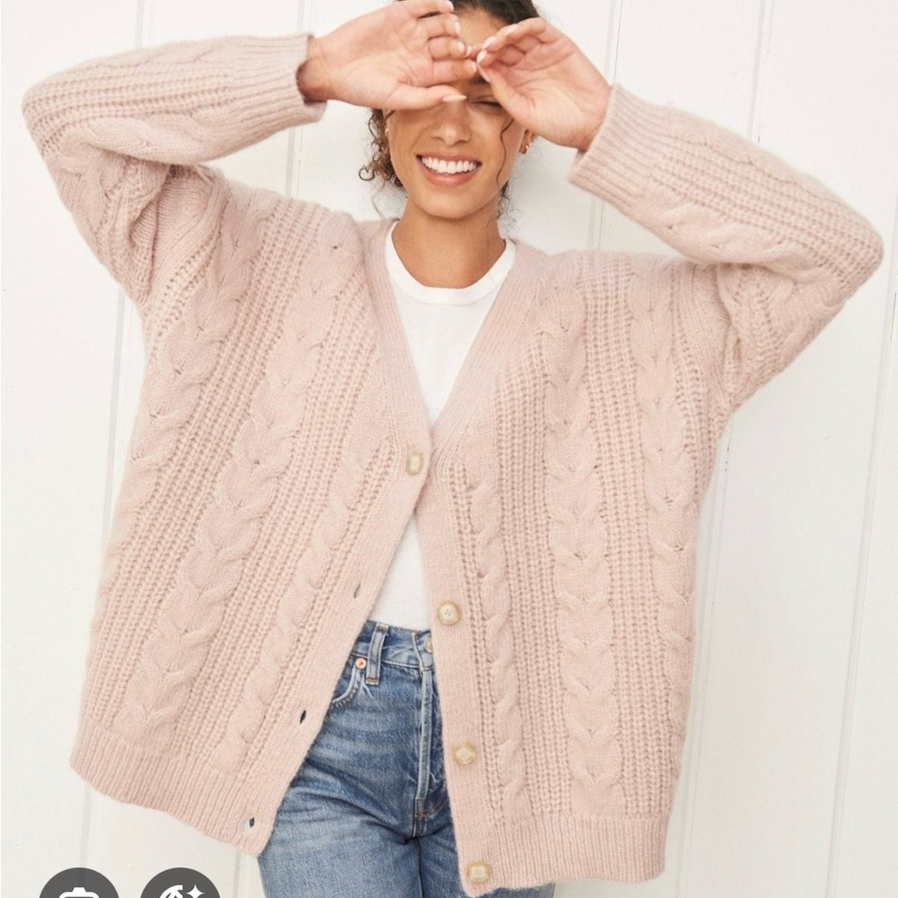 NWT Jenni Kayne Cable Cocoon Cardigan - Blush XS